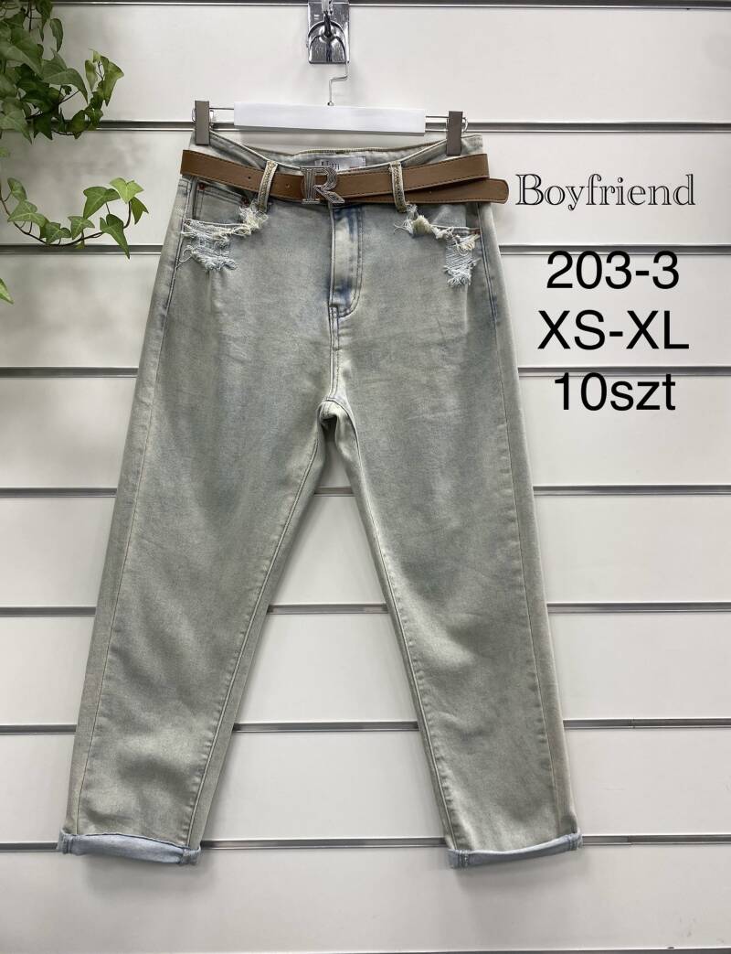 Spodnie damskie jeans Roz XS-XL, 1 kolor Paczka 10 szt